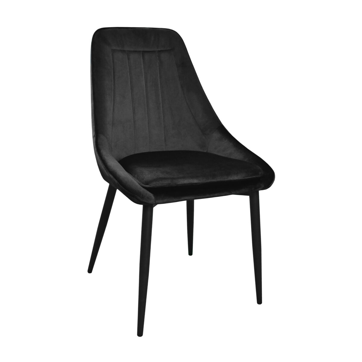 FLORIDA Black Chair (Hlr66) Velvet
