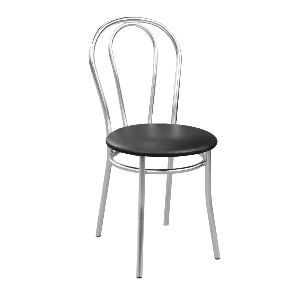 Стул Tulipan Black V-4 Стул Tulipan Black V-4 - идеальное решение для кухни и открытых пространств. Удобный и прочный, с металлическим каркасом и эко-кожаным сиденьем. Подходит для Хорека и террас. Высота сиденья - 43 см, общая высота - 85 см. Также доступен в бежевом цвете.