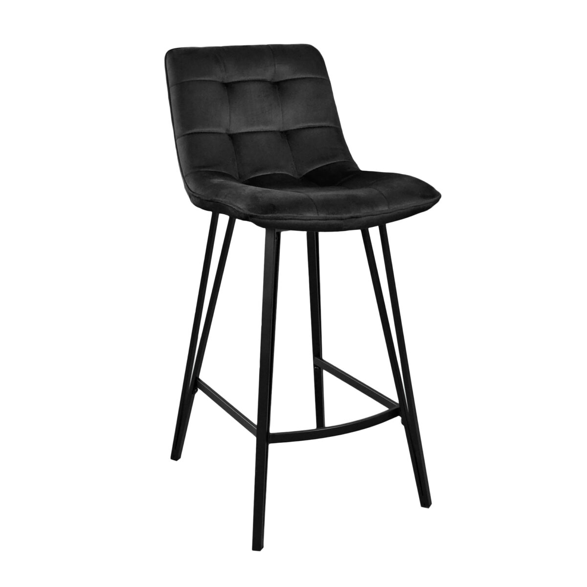 Laus Velvet Black Bar Chair