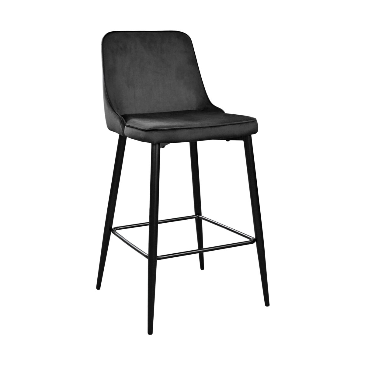 Scaun Bar Clasic Black+Black Legs Descoperiți Scaunul de Bar Clasic Black, ideal pentru o bucătărie modernă! Cu cadru metalic și tapițerie din catifea, oferă confort și eleganță. Înălțime 104 cm, rezistență de până la 150 kg. Alegeți stilul perfect pentru spațiul dumneavoastră!