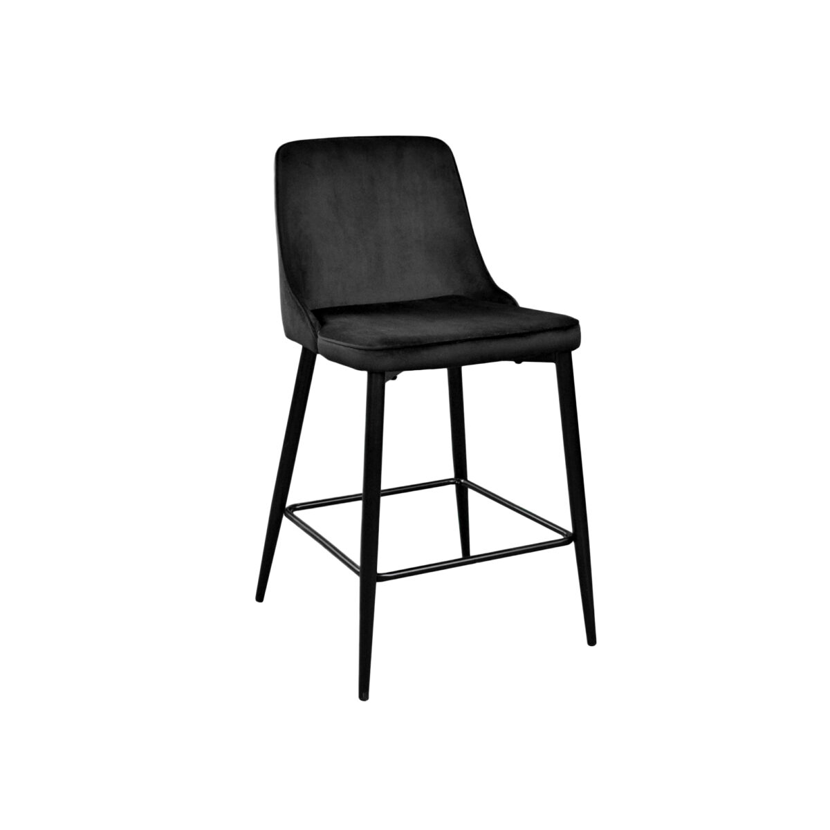 Барный стул Clasic Small Black+Black Legs Барный стул Clasic Small Black с черным сиденьем и черными ногами — идеальный выбор для современной кухни! Стул отличается прочным металлическим каркасом, мягким бархатным обивкой и стильным дизайном. Устойчивость и грузоподъемность до 150 кг.