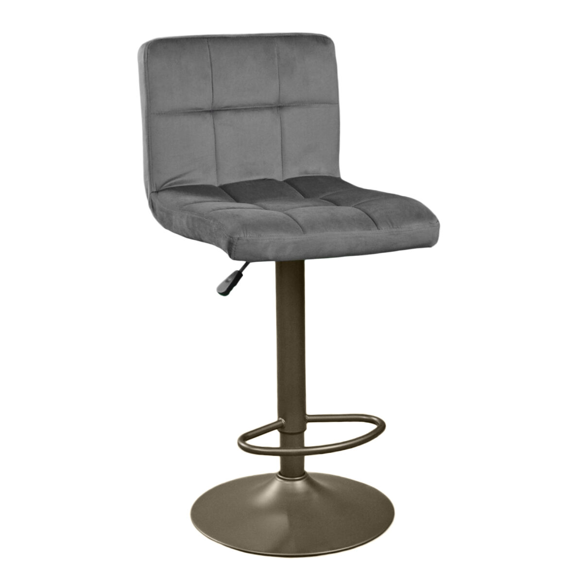 Bar Chair Sb-044 Grey Velvet Discover the SB-044 Grey Velvet Bar Stool, perfect for any kitchen! With an elegant design, a footrest tray, and a height adjustment mechanism, it provides comfort and lumbar support. Ideal for a modern relaxation spot!