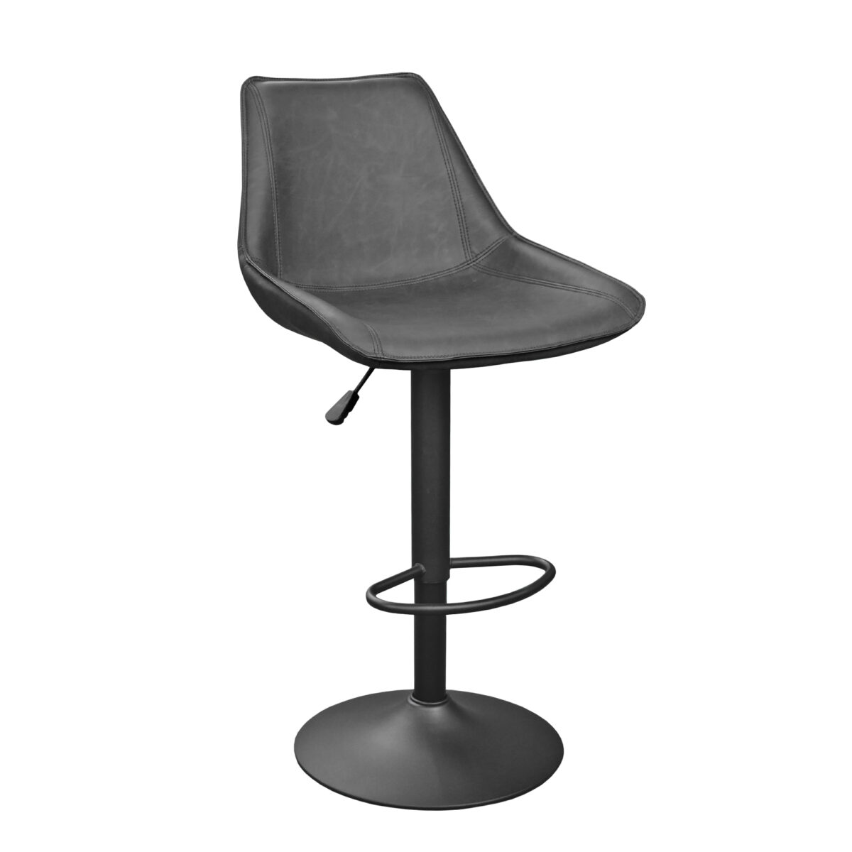 Bar Chair SB-39 Black Grey Enhance your kitchen with the SB-39 Black Grey bar stool. It features a modern design with a metal base, eco-leather upholstery, and a lifting mechanism. Perfect for an elegant interior. Supports up to 120 kg. Choose style and comfort!