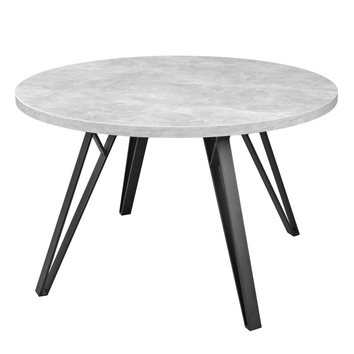 TOKYO Rondo Concrete Table Ø130 Add a touch of style to your kitchen with the TOKYO Rondo table! With a modern concrete design, a diameter of 130 cm, and seating capacity for 2-4 people, it is the perfect choice for memorable moments. Made of melamine-faced particle board and featuring a metal frame, the table promises durability and elegance.
