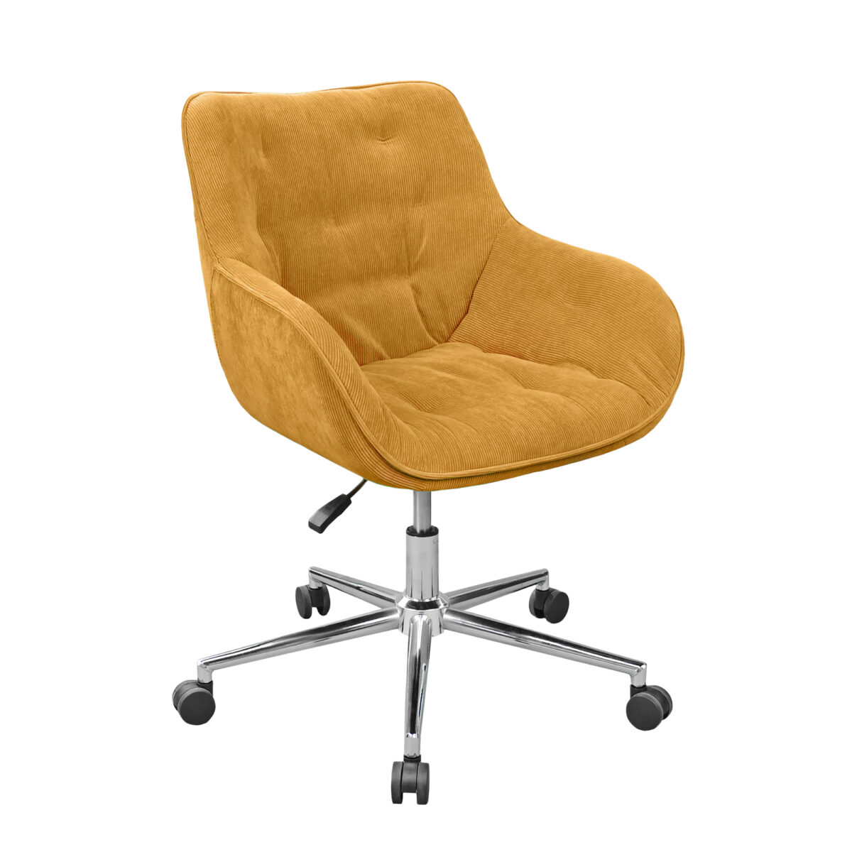 Fotoliu Birou 21105a-F~Mustar Velvet Descoperiți Fotoliul Birou 21105A-F Mustar Velvet, un element modern ce combină confortul, durabilitatea și un design elegant. Cu tapițerie luxuriantă de velvet, bază metalică robustă și regim de înălțime ajustabil, acest fotoliu este ideal pentru biroul dumneavoastră. Adăugați stil și confort spațiului de lucru!