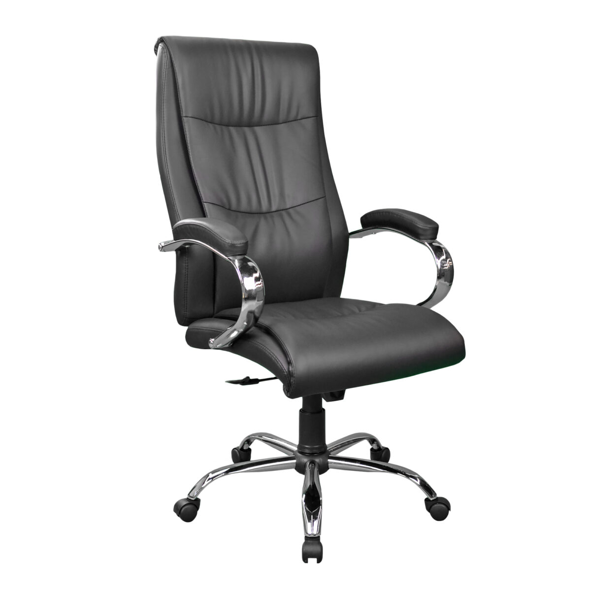 Office Armchair 2162B-X Black Discover the 2162B-X Black office chair, a modern and elegant choice for offices. With a plywood design and eco-leather upholstery, it offers comfort and sustainability. The chrome base and swivel wheels ensure mobility and stability. Adjust the height for optimal comfort!