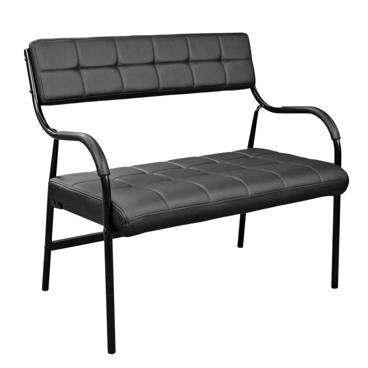 Bench N-12 Black Discover the N-12 Black Bench, an elegant piece of furniture for the office or waiting area. With a durable construction made of plywood, plastic, and polyurethane foam, this bench offers comfort and style, featuring upholstery in black eco-leather. Ideal for any space.