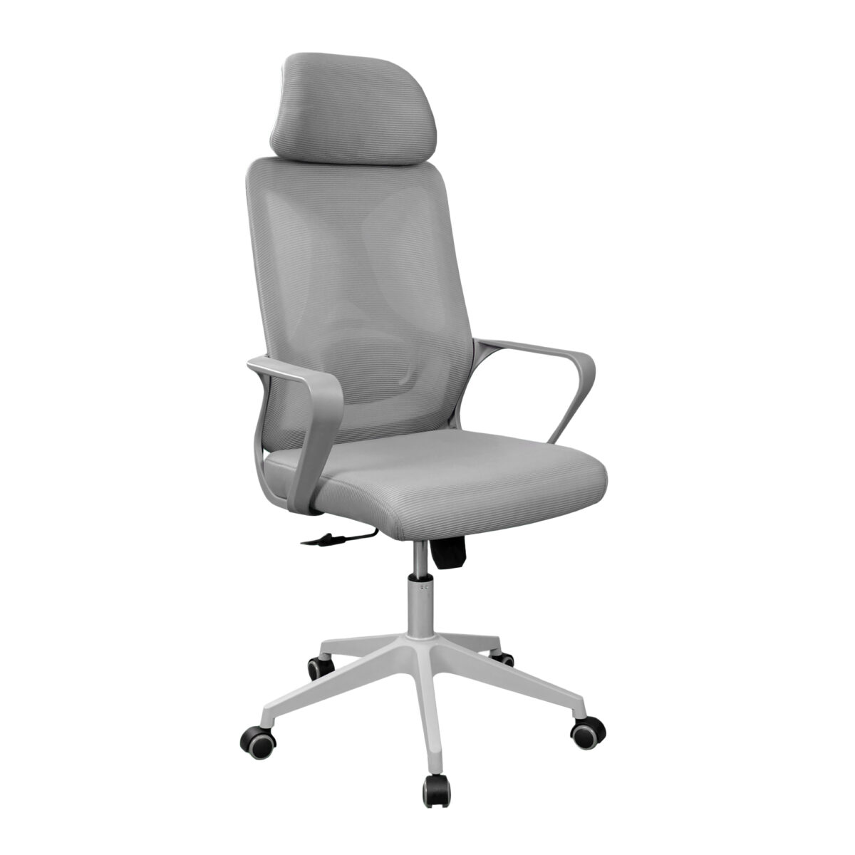 Fotoliu Birou F-20141 B~Grey+Grey Frame Descoperă fotoliul de birou F-20141B, un model elegant gri, cu cadru gri. Confortabil și durabil, acest fotoliu oferă suport ideal pentru utilizarea zilnică la birou. Cu rotile și mecanism Tilt pentru ajustare, este perfect pentru orice spațiu de lucru. Alege confortul!