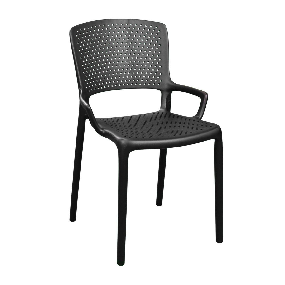 Scaun TINA Black Descoperiți scaunul TINA Black, ideal pentru mobilier Horeca, bucătării și terase. Fabricat din polipropilenă rezistentă, cu design ergonomic și cotiere, acest scaun stivuitor asigură confort și durabilitate. Alegeți soluția perfectă pentru orice spațiu!