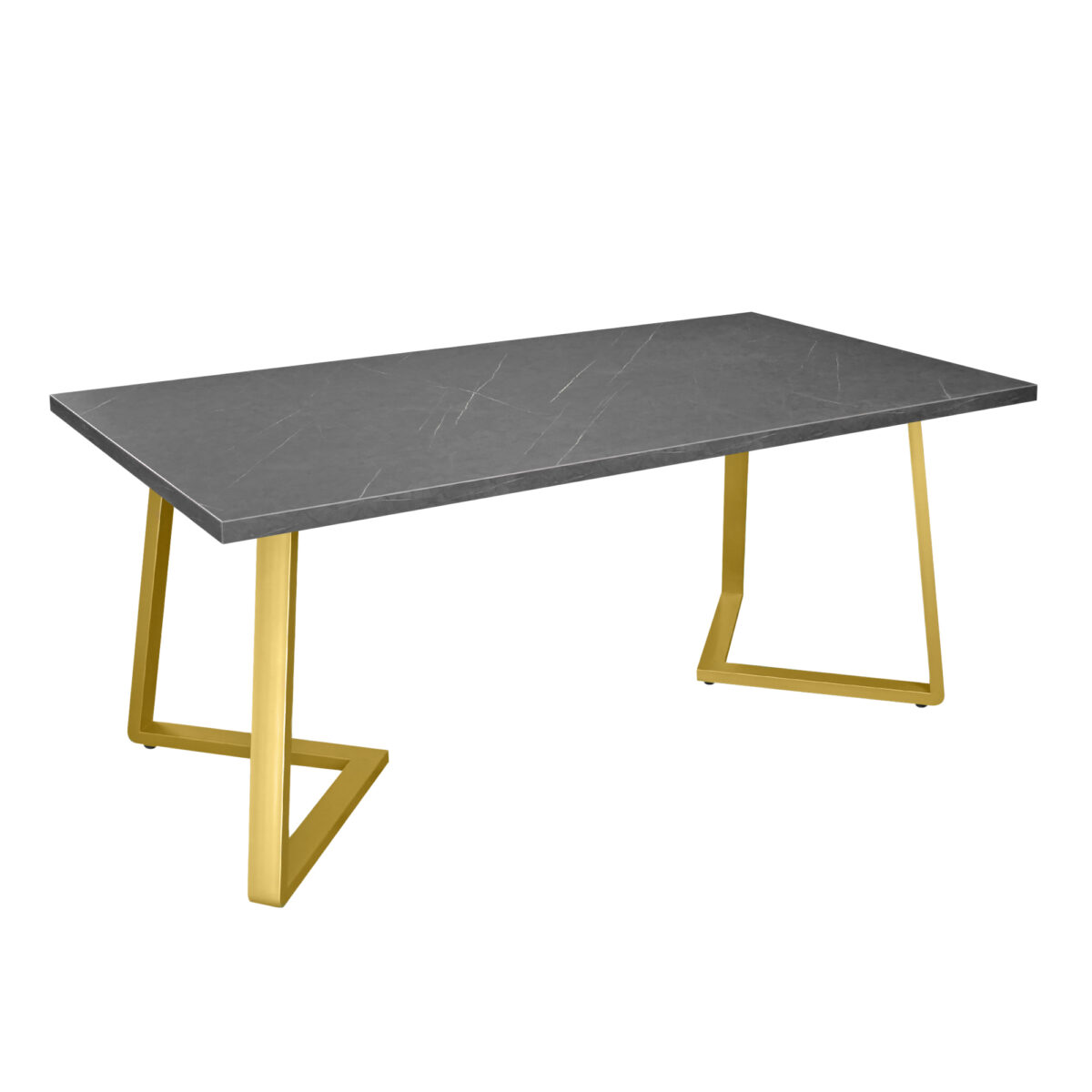 FRIDA Table Black Marble + Golden Legs 180×90 Discover the FRIDA table with a black marble top and gold legs, perfect for your kitchen! With dimensions of 180×90 cm, it adds a touch of elegance and style to any space. Ideal for festive meals or moments of relaxation.