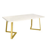 Masă FRIDA Mătase+Golden Legs 180×90 Descoperă Masa FRIDA Mătase+Golden Legs 180×90, perfectă pentru mobila ta de bucătărie! Design elegant și modern, ideală pentru a adăuga un strop de rafinament în orice încăpere. Transformă-ți bucătăria într-un spațiu stylish și confortabil!