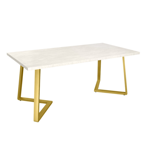 Masă FRIDA Mătase+Golden Legs 180×90 Descoperă Masa FRIDA Mătase+Golden Legs 180×90, perfectă pentru mobila ta de bucătărie! Design elegant și modern, ideală pentru a adăuga un strop de rafinament în orice încăpere. Transformă-ți bucătăria într-un spațiu stylish și confortabil!