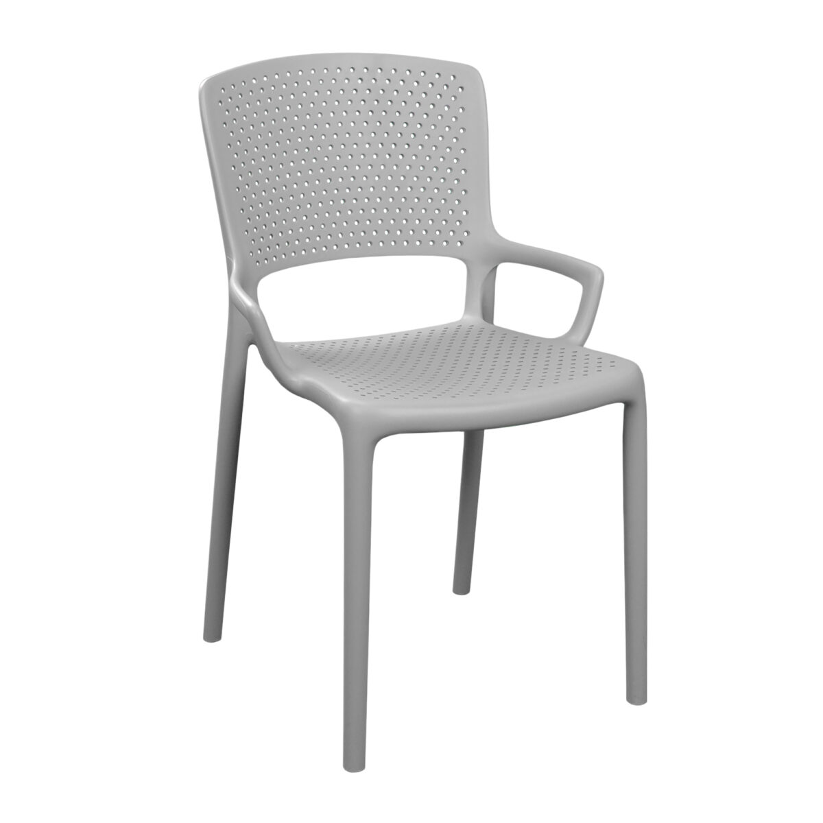 Scaun TINA Grey Scaunul TINA Grey este soluția ideală pentru mobilier Horeca, bucătării și terase. Fabricat din polipropilenă rezistentă, oferă confort ergonomic și suport pentru brațe. Stivuitor, perfect pentru economisirea spațiului. Alege durabilitate și design modern!