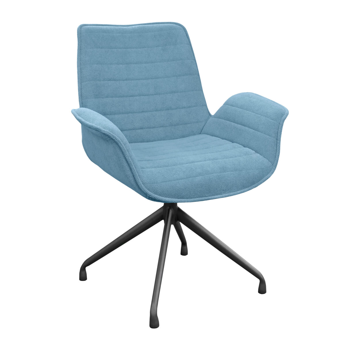 Fotoliu MOON Curio 74 Metadescriere: Descoperiți fotoliul MOON Curio 74, ideal pentru mobilă Horeca și birouri. Confortabil, cu design elegant și mecanism de rotație 360°, acest scaun din placaj de calitate și tapițerie albastră se potrivește perfect în orice spațiu. Sarcină maximă admisă: 150 Kg.
