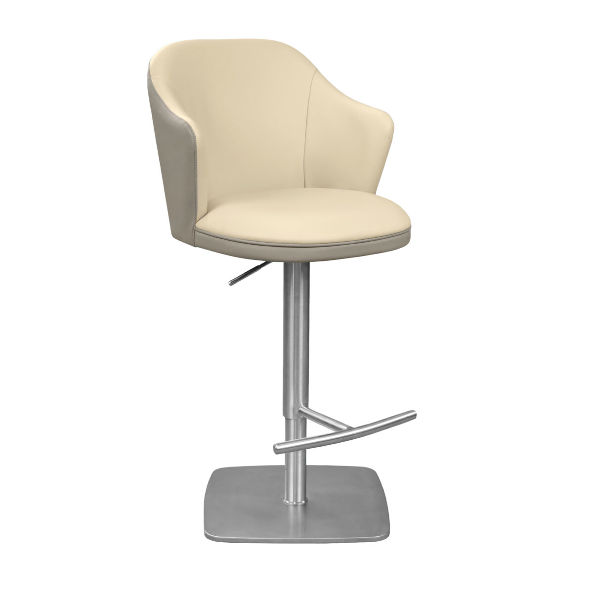 Барный Стул Boss Light Grey/Grey Барный стул Boss Light Grey/Grey - идеальное сочетание элегантности и комфорта. С экологичной кожей, хромированной основой и качающимся механизмом, он добавит изысканности в ваш интерьер. Удобный и стильный, максимально допустимая нагрузка - 120 кг.
