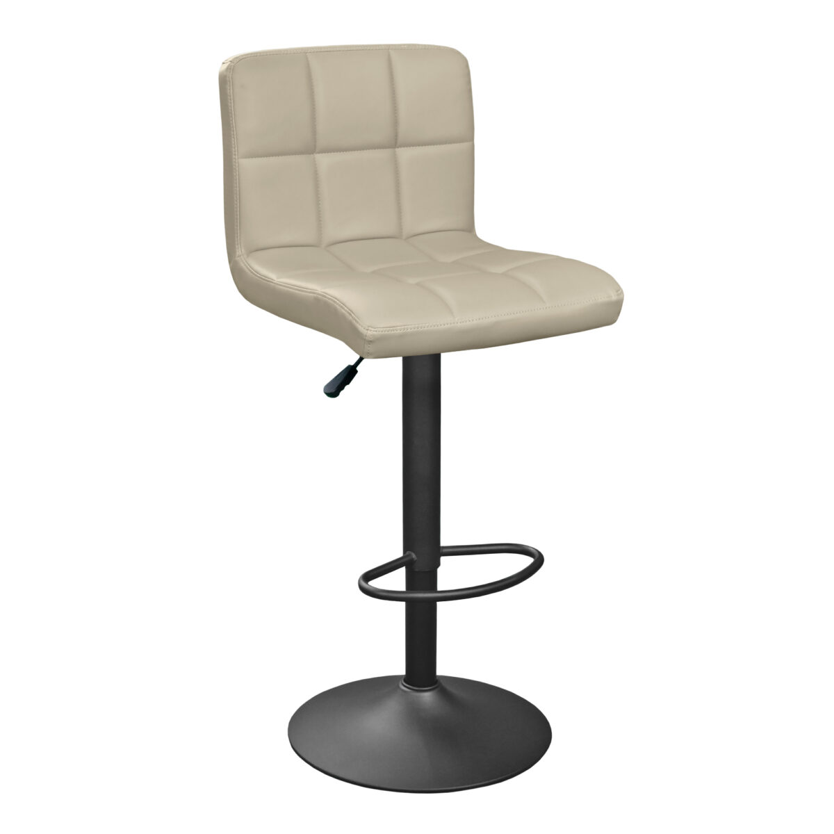 Scaun Bar Sb-044 Beige PU Descoperă scaunul de bar SB-044 în nuanța bej, perfect pentru mobilierul din bucătărie! Cu un design elegant, reglezi ușor înălțimea și te bucuri de suport lombar pentru confort sporit. Baza metalică previne zgârieturile și alunecările. Ideal pentru un stil modern!