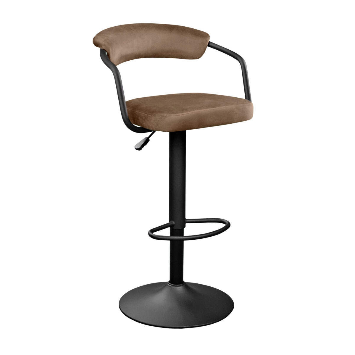 Scaun Bar SB-31 Catifea Brown +Black Leg Descoperă scaunul de bar SB-31 Camel, perfect pentru biroul tău. Cu cadru metalic vopsit electrostatic și șezut tapițat cu catifea, acest scaun oferă confort și eleganță. Ușor de asamblat și rezistent, suportă până la 120 Kg. Ideal pentru un spațiu modern!