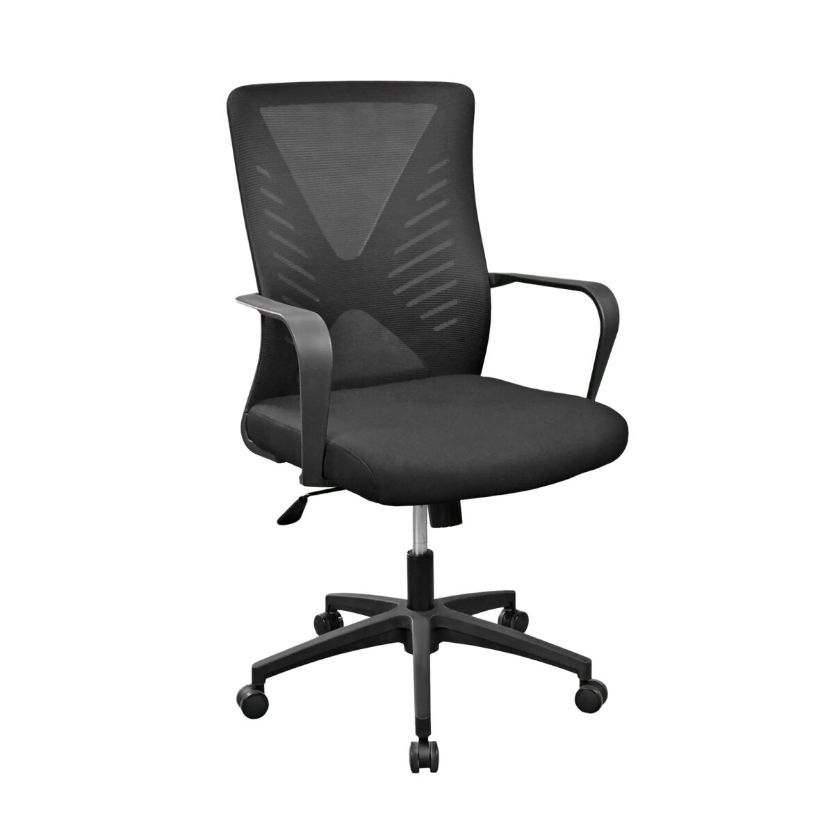 Fotoliu Birou ARES~Black Descoperă fotoliul de birou ARES Black, perfect pentru birouri moderne. Cu un design ergonomic și tapițerie respirabilă, asigură confort pe termen lung. Mecanismul Tilt permite ajustarea ușoară. Ideal pentru orice spațiu de lucru! Transformă-ți biroul cu ARES!