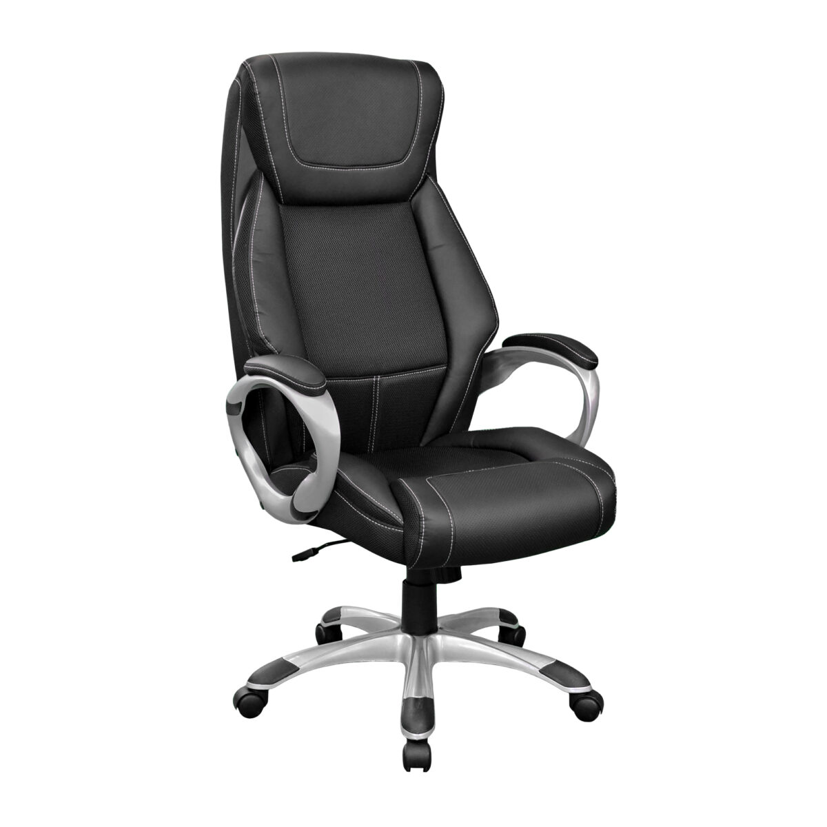Fotoliu de Birou SYLT Black Descoperă fotoliul de birou SYLT Black, o alegere modernă și elegantă pentru biroul tău. Tapițat cu piele eco, durabil și ușor de întreținut, oferă confort și un design contemporan. Reglează înălțimea și bucură-te de confortul pe care îl meriti!