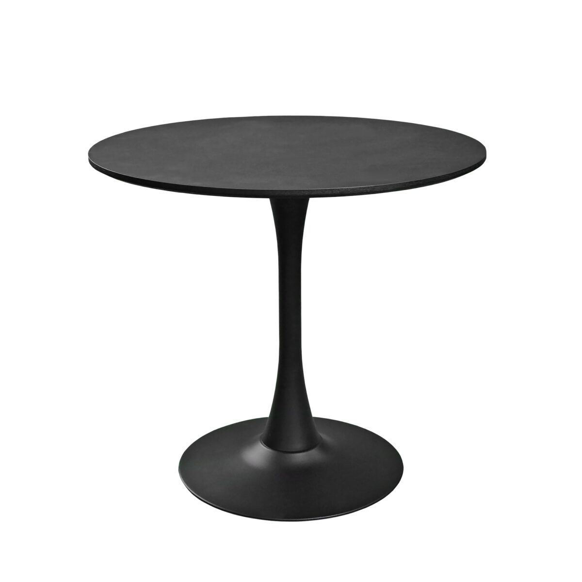 Table HOLLY Black Ø80 Discover the HOLLY Black Ø80 table, perfect for an office or kitchen. With a modern and elegant design, it offers both comfort and style. The black veneered MDF top and painted metal frame provide durability. Ideal for relaxing moments!
