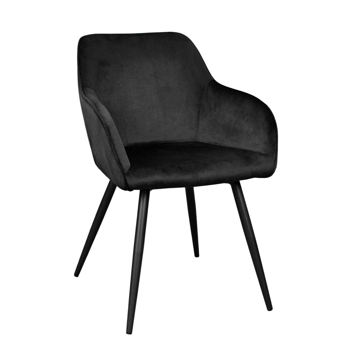 Стул Airis~Black HLR66+Black Legs Кухонный стул Airis в чёрном цвете объединяет комфорт и элегантный дизайн. Обитый бархатом, он обеспечивает уютные беседы с близкими. Прочная конструкция из фанеры и металла гарантирует долговечность. Идеален для повседневного использования и особых случаев.