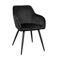 Стул Airis~Black HLR66+Black Legs Кухонный стул Airis в чёрном цвете объединяет комфорт и элегантный дизайн. Обитый бархатом, он обеспечивает уютные беседы с близкими. Прочная конструкция из фанеры и металла гарантирует долговечность. Идеален для повседневного использования и особых случаев.