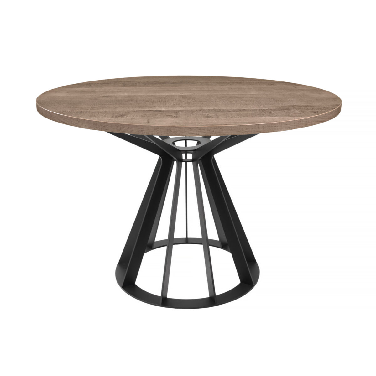 GLORIA PAL Colonial Table Ø120 Discover the GLORIA PAL Colonial Ø120 table, the perfect choice for any kitchen or dining room. With an elegant and functional design, the round table made of melamine-coated particle board and a black metal frame fits seamlessly into any decor. Choose comfort and style for every moment spent with family and friends!