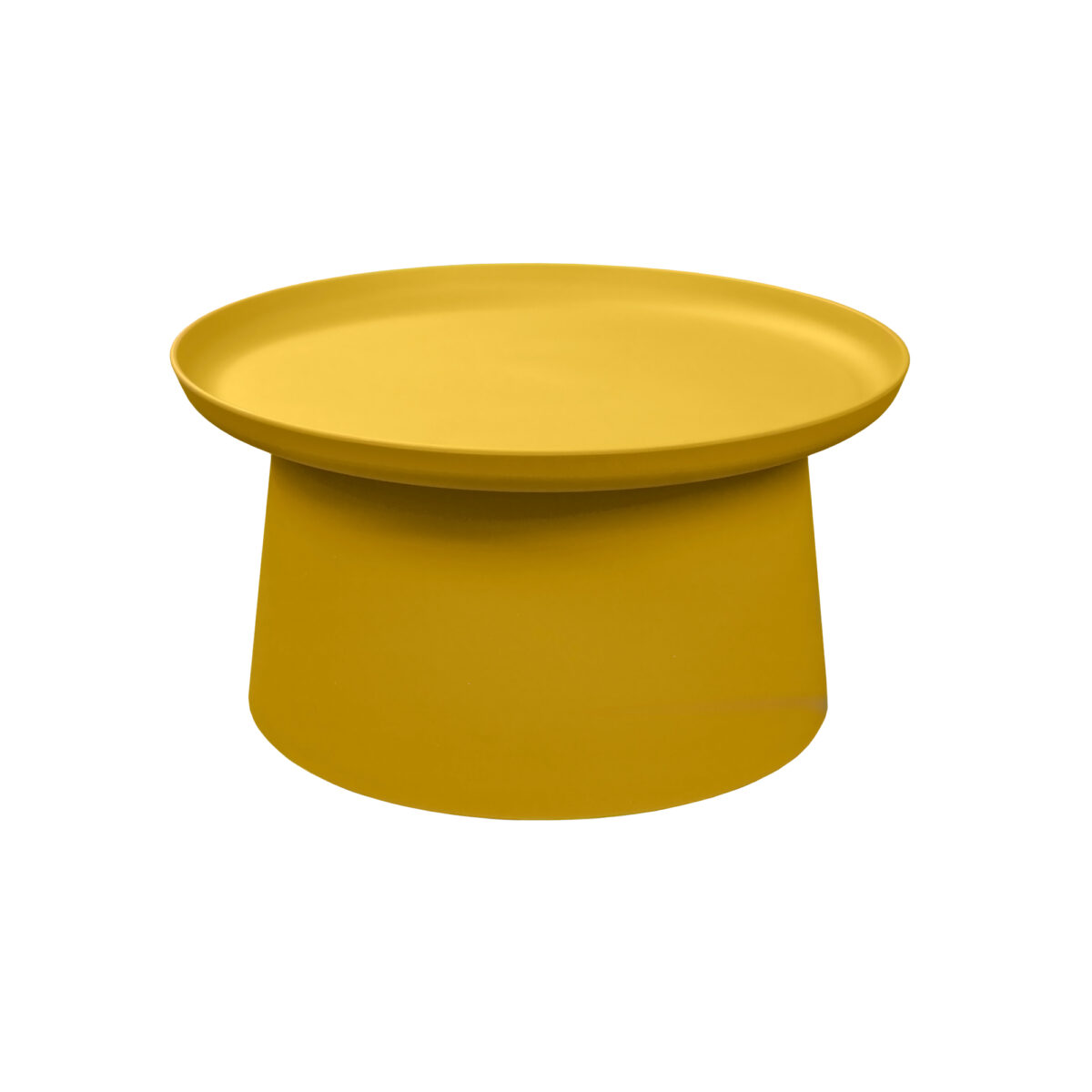 DORIS Big Yellow Table Discover the DORIS Big Yellow Table, a versatile piece of furniture for coffee, office, or garden use. With a contemporary design and a diameter of 70 cm, this high-quality plastic table adds a splash of cheerful color to any space. Perfect for relaxed gatherings!