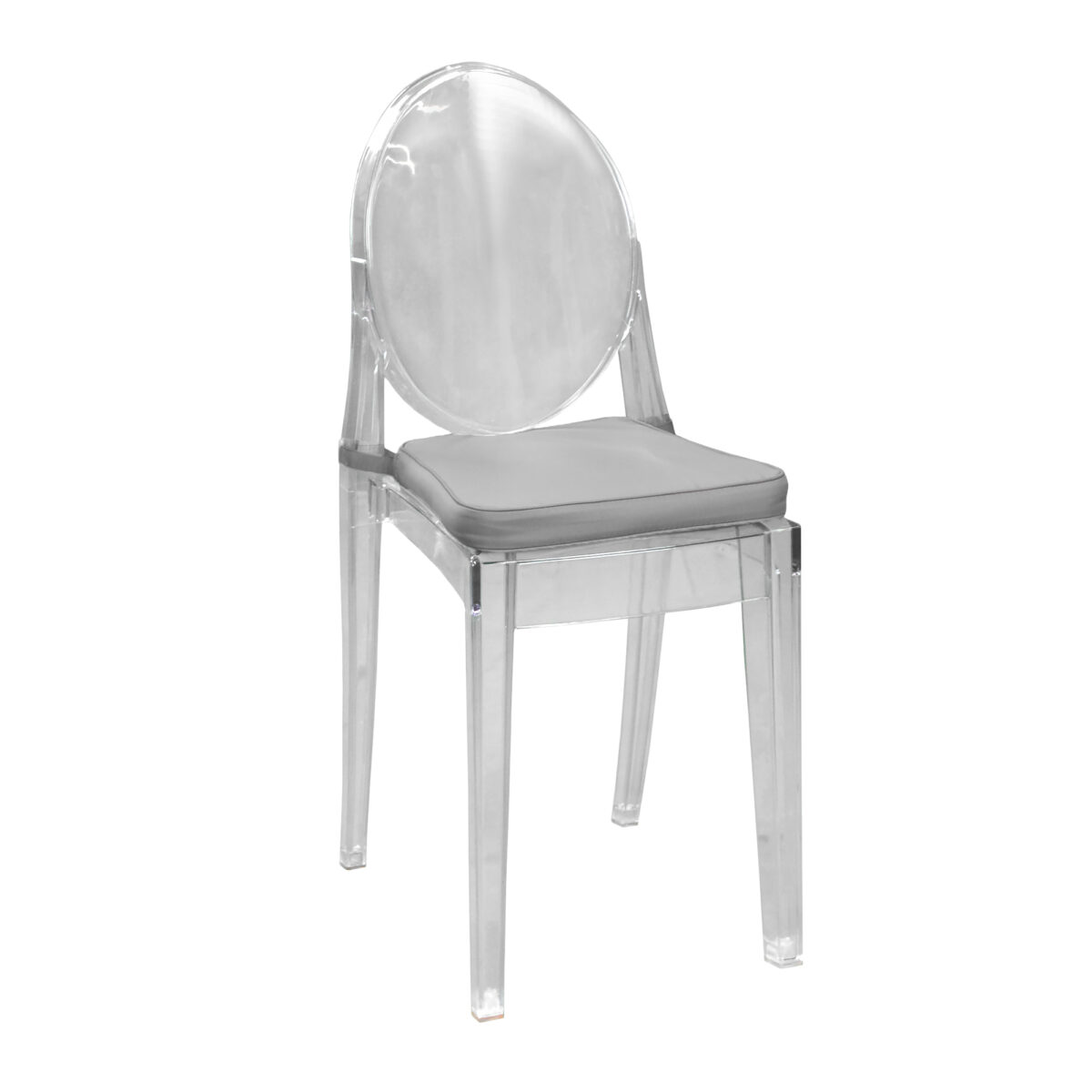 Scaun PLASTIC Transparent Descoperiți Scaunul PLASTIC Transparent, ideal pentru Mobilier Horeca și grădină, cu pernuță confortabilă. Rezistent la intemperii și ușor de întreținut, acest scaun stivuibil combină eleganța modernă cu funcționalitatea. Perfect pentru terase sau spații de relaxare!