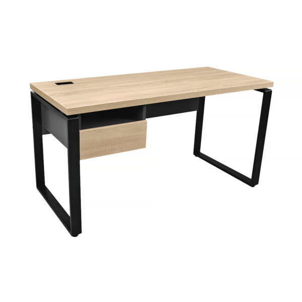 Masă Birou B-140 cu Sertar Sonoma/Black Descoperiți Masa Birou B-140 cu Sertar, perfectă pentru biroul dvs., îmbinând design-ul industrial loft cu funcționalitatea modernă. Fabricată din materiale de calitate superioară, oferă durabilitate și eleganță. Adăugați un strop de originalitate spațiului dvs!