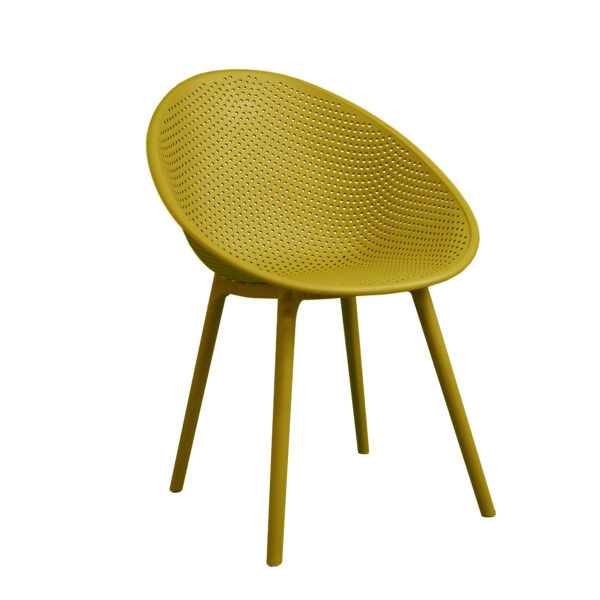Scaun CASTOR Yellow Descoperă Scaunul CASTOR Yellow, perfect pentru mobilierul Horeca și bucătării! Cu un design modern, ideal pentru terase și grădini, aduce un strop de culoare în orice spațiu. Alege confortul și stilul pentru experiențe de neuitat!