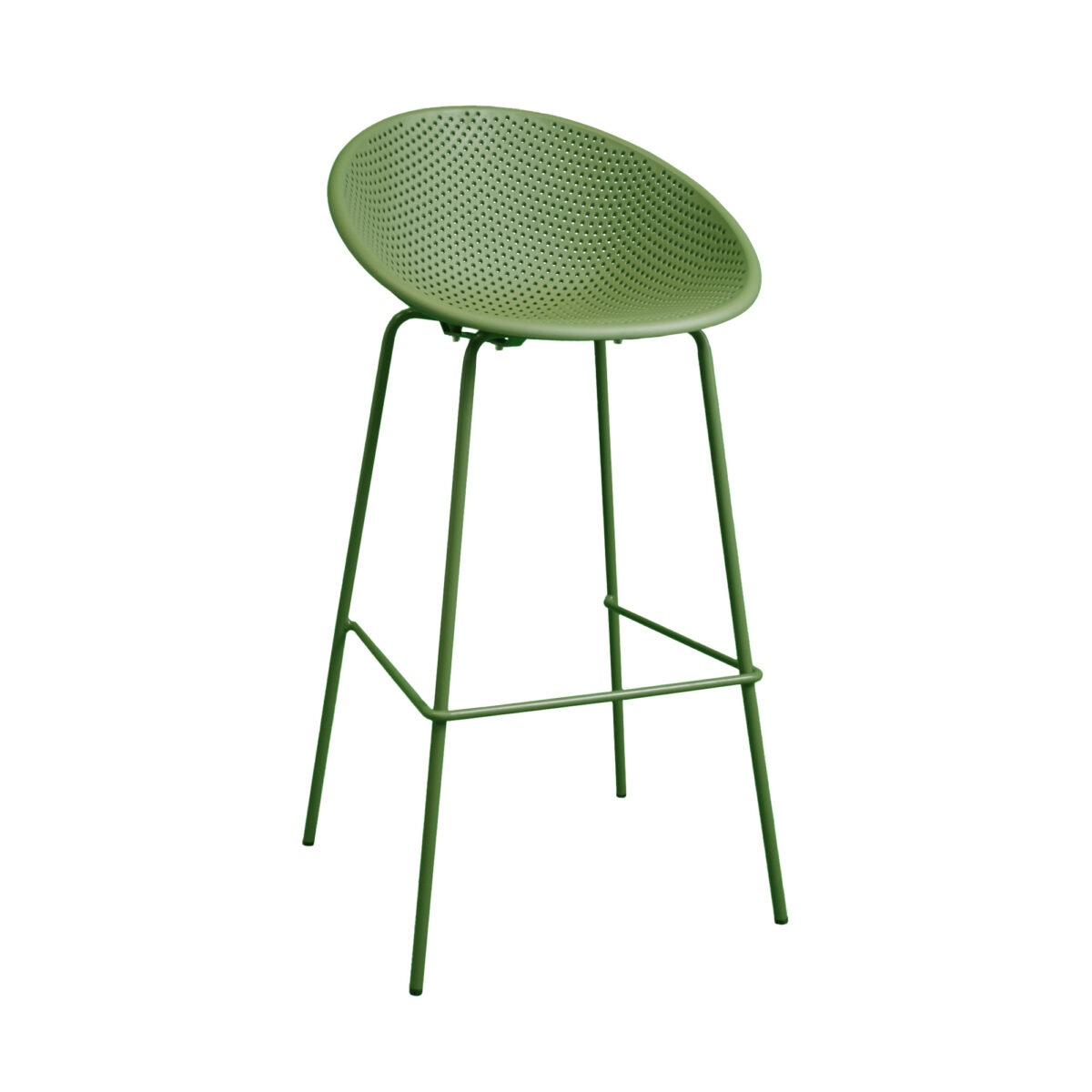 CASTOR Green Bar Stool Add a touch of style and comfort to your bar with the CASTOR Green bar stool. Ideal for the kitchen, terrace, or garden, this high stool combines modern design with functionality. Choose the comfort you need!