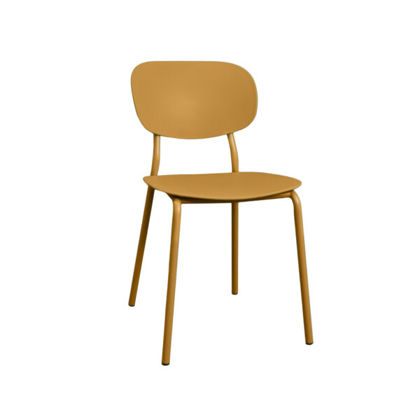 Scaun FLAMINGO~Yellow Descoperă scaunul FLAMINGO Yellow, perfect pentru bucătărie și grădină! Cu un design elegant și ergonomic, din metal vopsit și polipropilenă durabilă, acest scaun asigură confort maxim în aer liber. Ideal pentru spații restrânse!