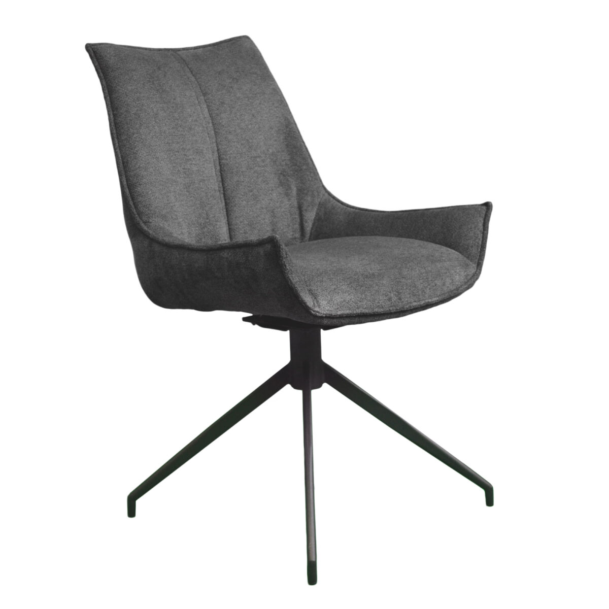 Стул OLDY Dark Grey Добавьте элегантности вашей кухне с кухонным стулом Oldy Dark Grey. Прочный корпус из фанеры, мягкая обивка и металлические ножки обеспечивают комфорт и длительный срок службы. Вращение на 180 градусов для удобства. Идеальный выбор для стильного интерьера!