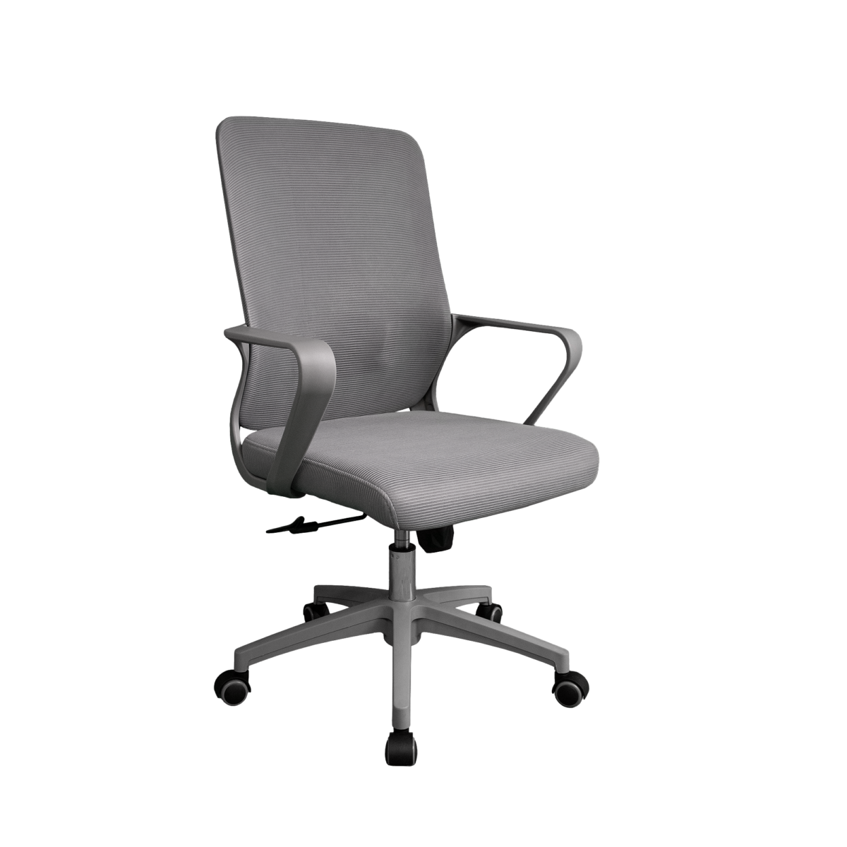 Fotoliu Birou F-20141 A~Grey Seat+Grey Frame Descoperă fotoliul de birou F-20141A, perfect pentru muncă productivă. Cu un design modern grey și un confort deosebit, acest scaun are picioare din plastic rezistent și un corp din metal. Reglează-l cu ușurință datorită mecanismului Tilt. Grăbește-te și adaugă confortul dorit biroului tău!