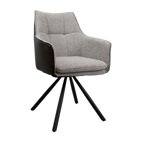 Scaun Nest Grey Descoperiți scaunul Nest Grey, ideal pentru mobilier Horeca și bucătărie! Cu un design modern și confortabil, șezut din placaj și spumă poliuretanică, tapițerie elegantă și cadru metalic durabil, acest scaun rotativ de 180 de grade este perfect pentru orice încăpere. Max 120 kg.