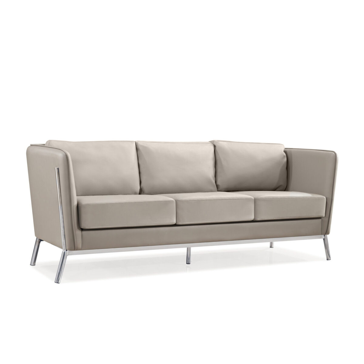 Salvador-3 Sofa Camel Discover the Salvador-3 Camel Sofa, a perfect choice for the office or home! With a modern design, upholstered in faux leather, it offers comfort and stability thanks to its metal and stainless steel structure. Ideal for any room!