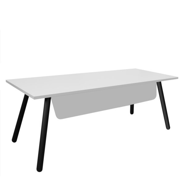 Fusion Table 2000×800 Choose the Fusion desk measuring 2000x800, featuring a melamine chipboard top, a stable metal frame, and a modern design. Ideal for a functional workspace, it provides ample space for a laptop and documents. Transform your office with style and comfort!
