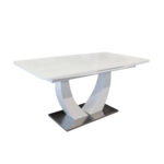 Table Dilon White (Copy) Discover the Dilon White Table, a perfect blend of elegance and functionality. With a sophisticated glass top and a sturdy structure, this kitchen table fits seamlessly into any space. Ideal for family gatherings, with an easily adaptable extension!