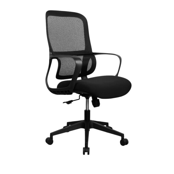 Fotoliu Birou Hari Black Descoperiți fotoliul de birou Hari Black, alegerea ideală pentru un spațiu de lucru ergonomic. Confortabil și modern, acest fotoliu oferă suport optim și ventilație excelentă, perfect pentru orele petrecute la birou. Reglați înălțimea și balanța pentru o experiență de lucru plăcută!