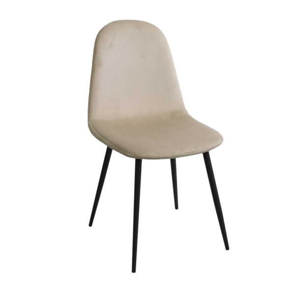 Scaun C-710 Catifea Beige Descoperiți scaunul C-710 din catifea beige, o alegere elegantă pentru mobilă de bucătărie. Cu un design modern și o structură metalică robustă, acest scaun oferă confort ergonomic și un strop de lux. Perfect pentru orice spațiu, susține până la 120 kg!