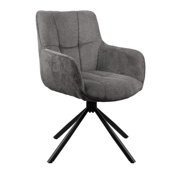 Scaun Flora~Grey Descoperă scaunul Flora Grey, combinația perfectă de eleganță și confort pentru mobila din bucătărie. Cu un design modern și mecanism rotativ, acest scaun adaptabil se potrivește oricărui spațiu. Ideal pentru relaxare, oferă stabilitate și suport optim!