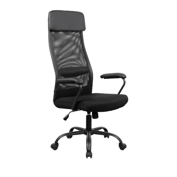 Fotoliu Birou F-65F~Black Descoperă fotoliul de birou F-65F Black, perfect pentru confort și elegantă la birou. Cu cadru din metal, mecanism Tilt și design ergonomic, oferă suport și ajustabilitate. Ideal pentru muncă zilnică, se potrivește perfect în orice spațiu de lucru modern.