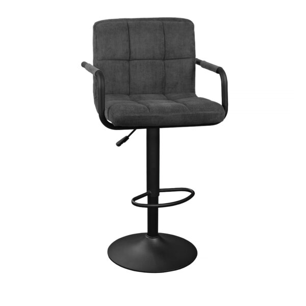 Scaun de Bar SB-042 Velvet Dark Grey + Black Leg Descoperă scaunul de bar SB-042, o alegere elegantă și modernă în nuanța Velvet Dark Grey, cu picioare negre. Ideal pentru baruri și bucătării, oferă confort și stabilitate, având un mecanism oscilant și un design rafinat. Confort garantat!