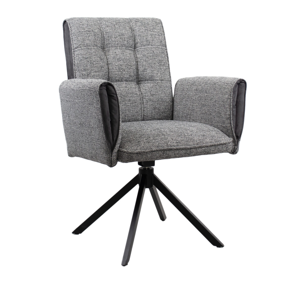 Scaun Junior~Grey Descoperă Scaunul Junior Grey, perfect pentru mobilă de bucătărie! Confortabil și elegant, îl poți utiliza acasă sau în birou. Cadrul din metal vopsit și tapițeria din stofă aduc durabilitate și stil. Ideal pentru orice mediu, cu mecanism rotativ și suport optim!