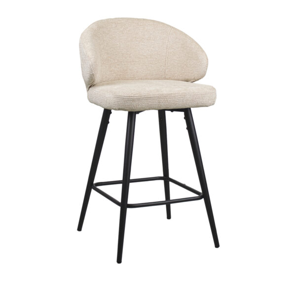 Scaun Bar Aria Beige Descoperă Scaunul Bar Aria Beige, o piesă modernă și elegantă pentru barul sau bucătăria ta. Cu picioare din metal negru și tapițerie confortabilă, acest scaun oferă un design versatil, ideal pentru sesiuni de relaxare. Alege confortul și stilul!