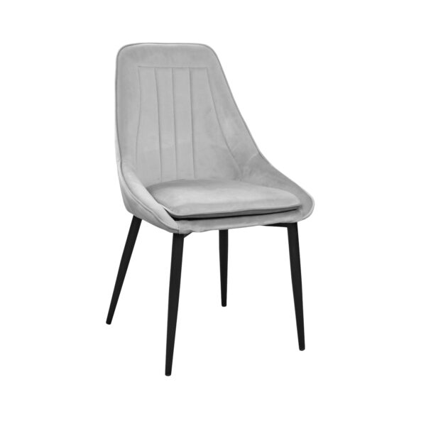 Scaun FLORIDA Light Grey (HLR14) Catifea Descoperă scaunul Florida Light Grey (HLR14), elegant și confortabil, perfect pentru bucătăria ta. Construcția din placaj și tapițeria din catifea gri deschis asigură durabilitate și un look sofisticat. Adaugă un strop de rafinament și confort meselor tale!