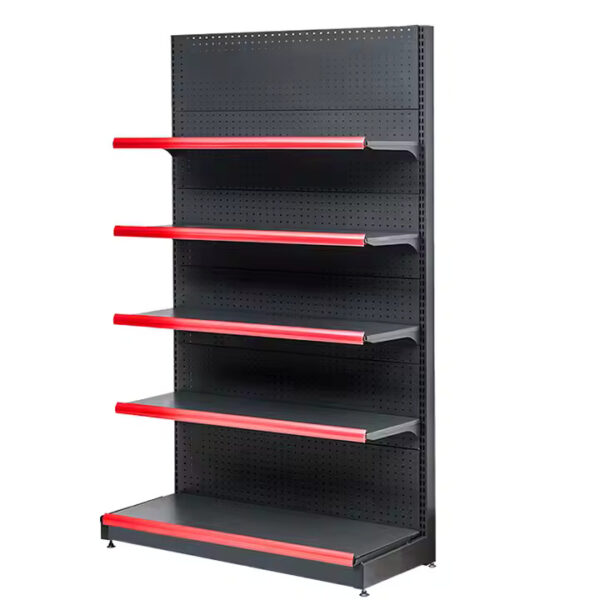 Raft de perete pentru magazin 5 nivele Descoperiți raftul de perete pentru magazin cu 5 nivele, perfect pentru organizarea eficientă a produselor. Cu polițe de 0,7 mm și spate perforat, acest raft metalic robust îmbină designul modern cu funcționalitatea. Ideal pentru orice spațiu comercial!