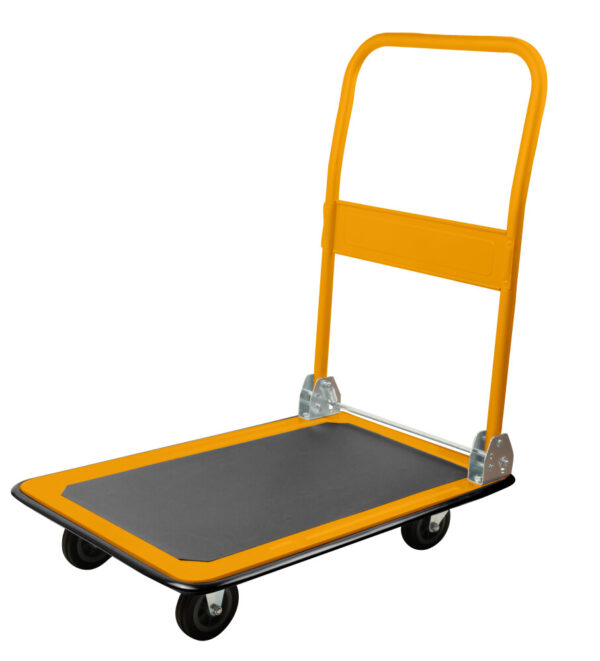 Carucior pliabil cu platformă, 90x60x89 cm, Black Caruciorul pliabil cu platforma 90x60x89 cm este perfect pentru transportul eficient al bunurilor in depozite sau ateliere. Designul pliabil permite depozitarea usoara, iar structura sa robusta asigura manevrarea usoara a incarcaturilor. Un instrument indispensabil in orice spatiu de lucru!