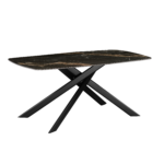 Lunaria Table 180×90 Black (Black Gold Sand Ceramic) Discover the Lunaria Table 180x90 cm – a perfect blend of elegance and durability. The scratch and stain-resistant ceramic top, along with the electrostatically painted metal frame, ensures a modern design and stability. Ideal for any dining room or kitchen, it offers a generous space for family meals or gatherings with friends.